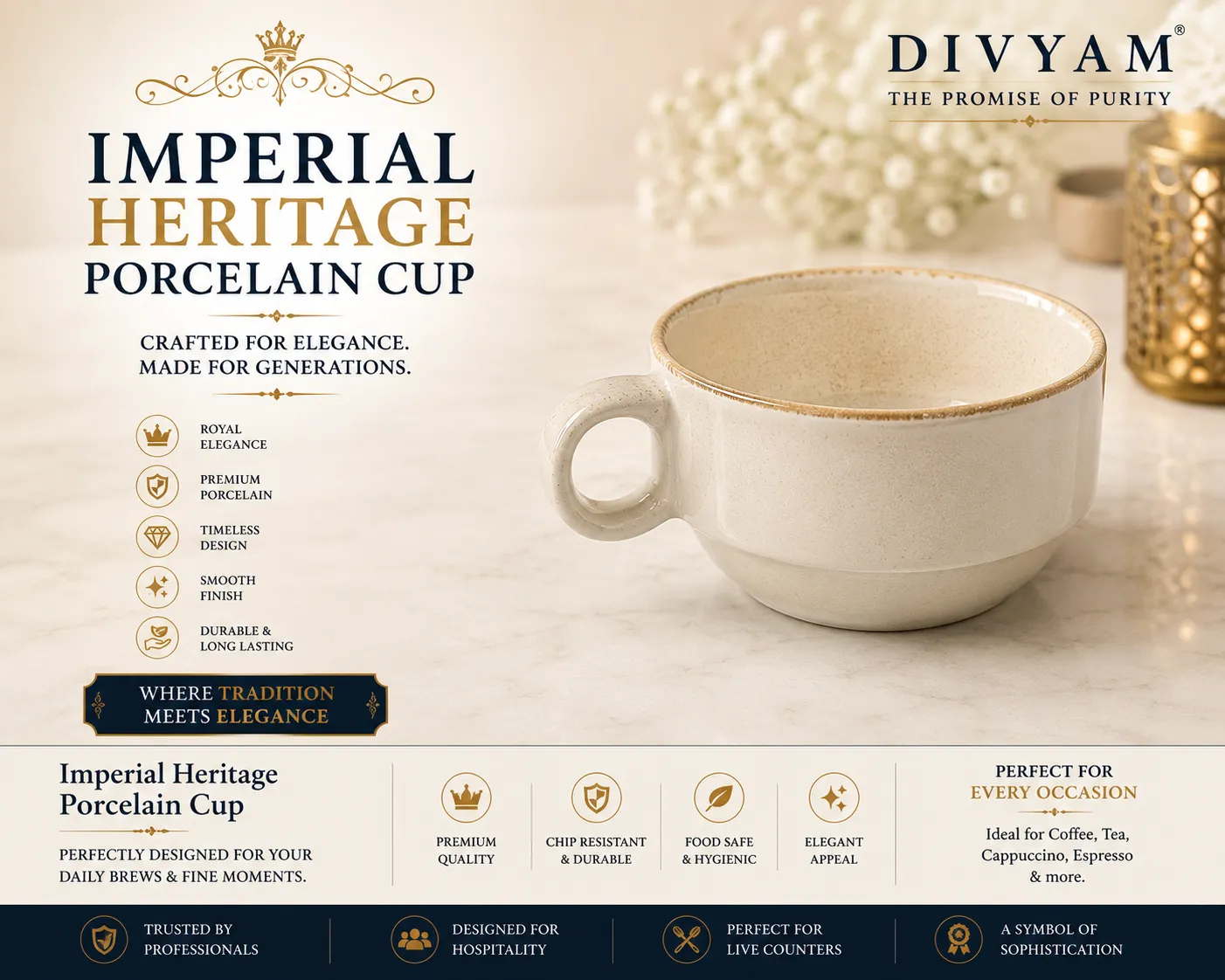 Imperial Heritage Porcelain Cup presentation by D I V Y A M®